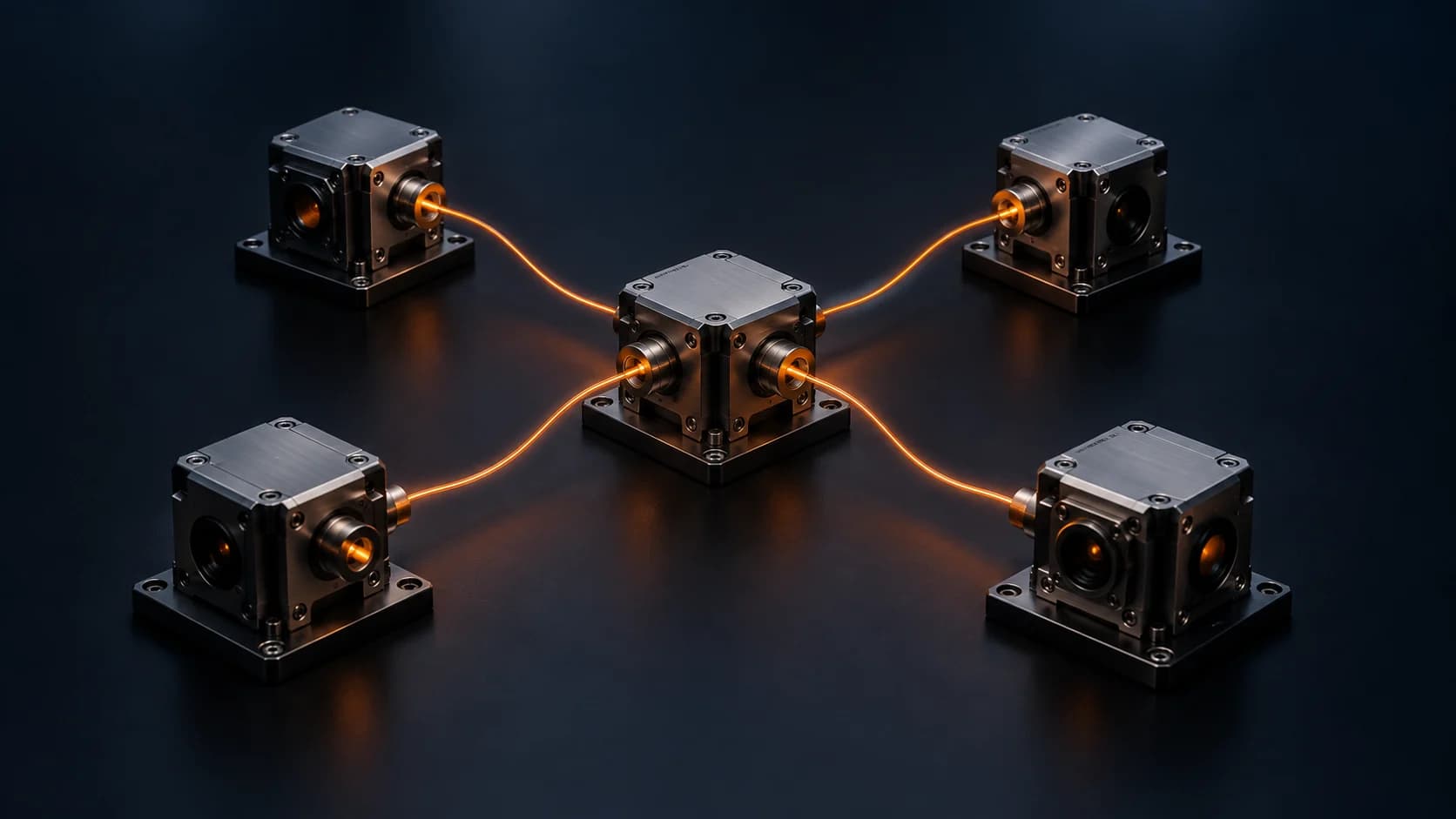 Conceptual optical network with interconnected research nodes